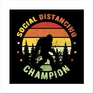 Social Distancing Champion Bigfoot Gift Posters and Art